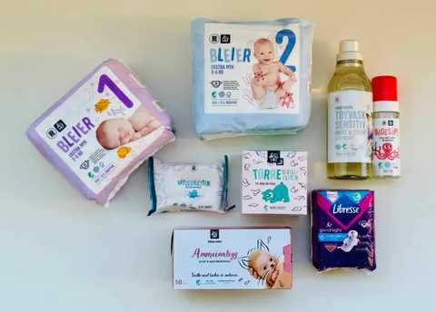 Forsidebilde til innlegget som viser innholdet i en Rema 1000 babypakke