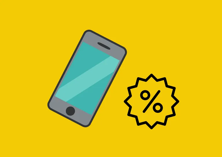 Forsidebilde til innlegget som viser en illustrasjon av en mobiltelefon og et rabattsymbol
