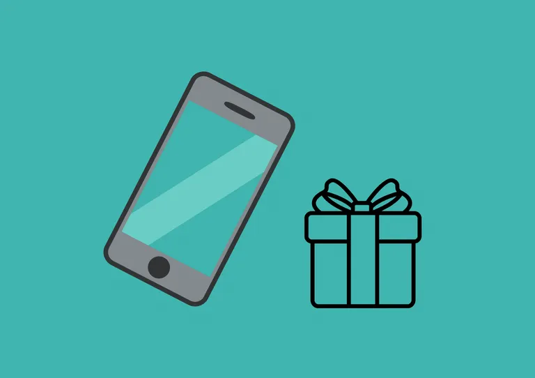 Illustrasjonsbilde som viser en grafikk av en mobiltelefon samt en pakke